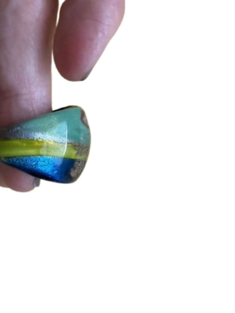 Multicolor Handcrafted Glass Art Ring - Picture 4 of 5